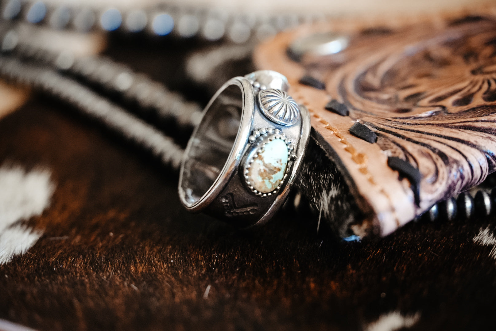 Handmade Sterling Silver Royston Turquoise Ring | Western Style Ring | Size 10.5