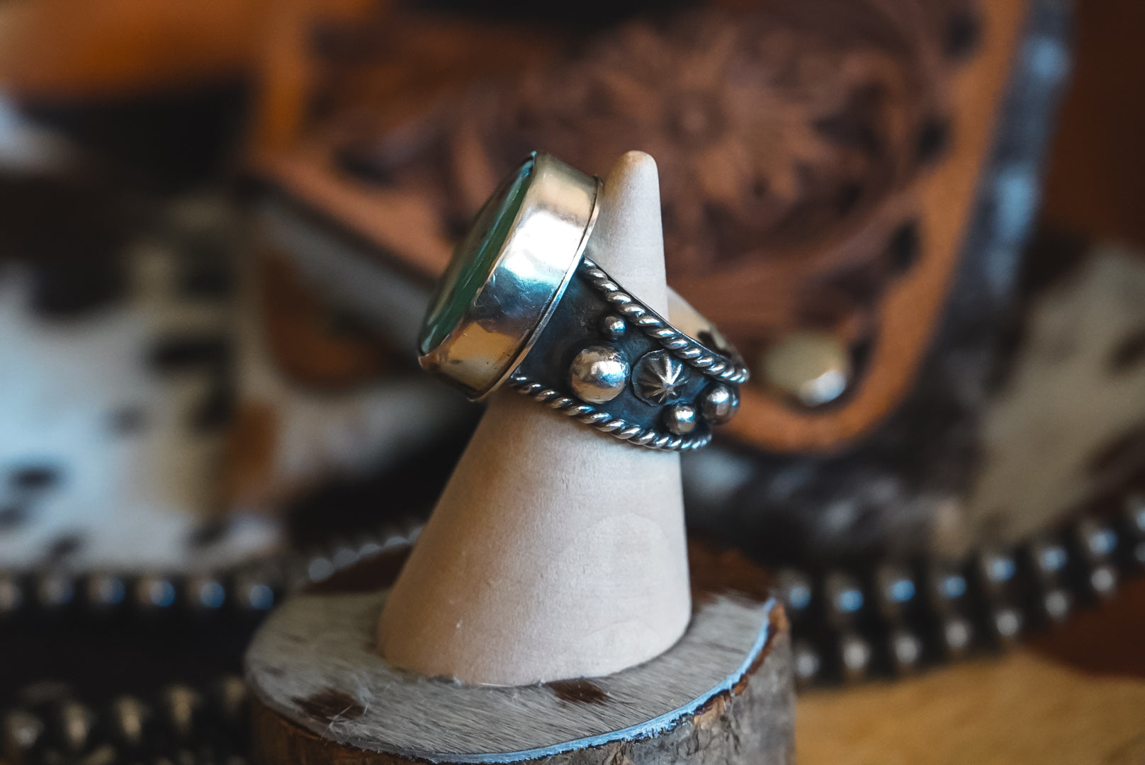 Handmade Sterling Silver Baja Turquoise Ring | Western Statement Ring | Size 6.25