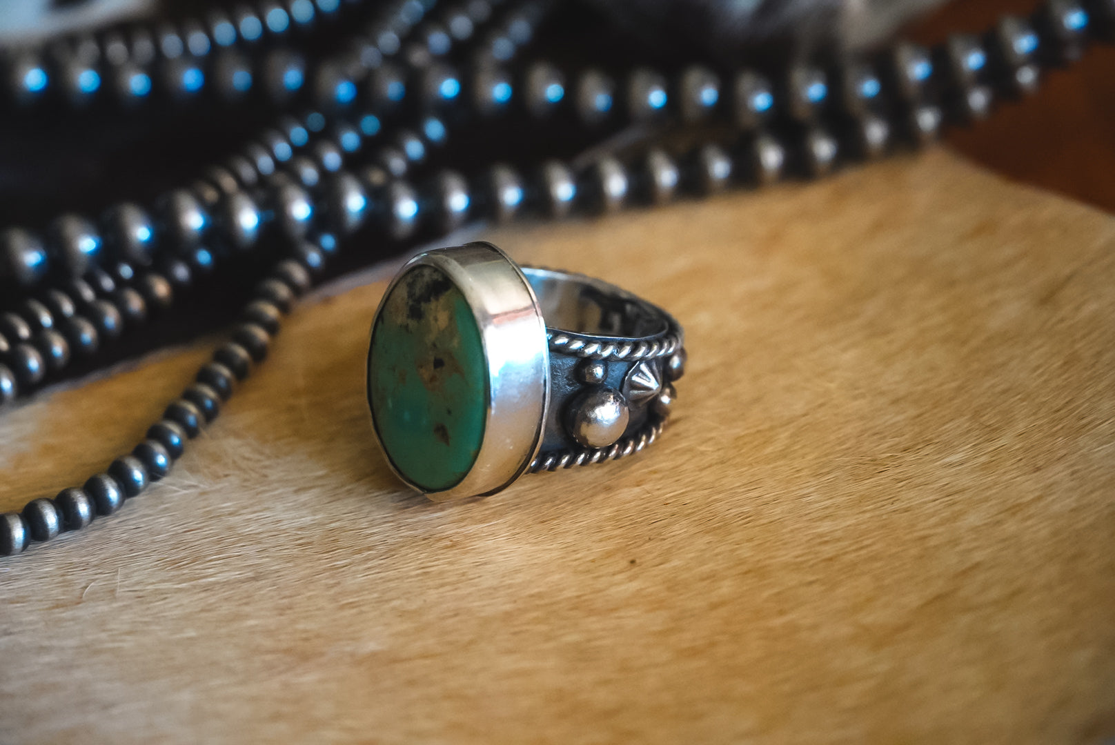 Handmade Sterling Silver Baja Turquoise Ring | Western Statement Ring | Size 6.25