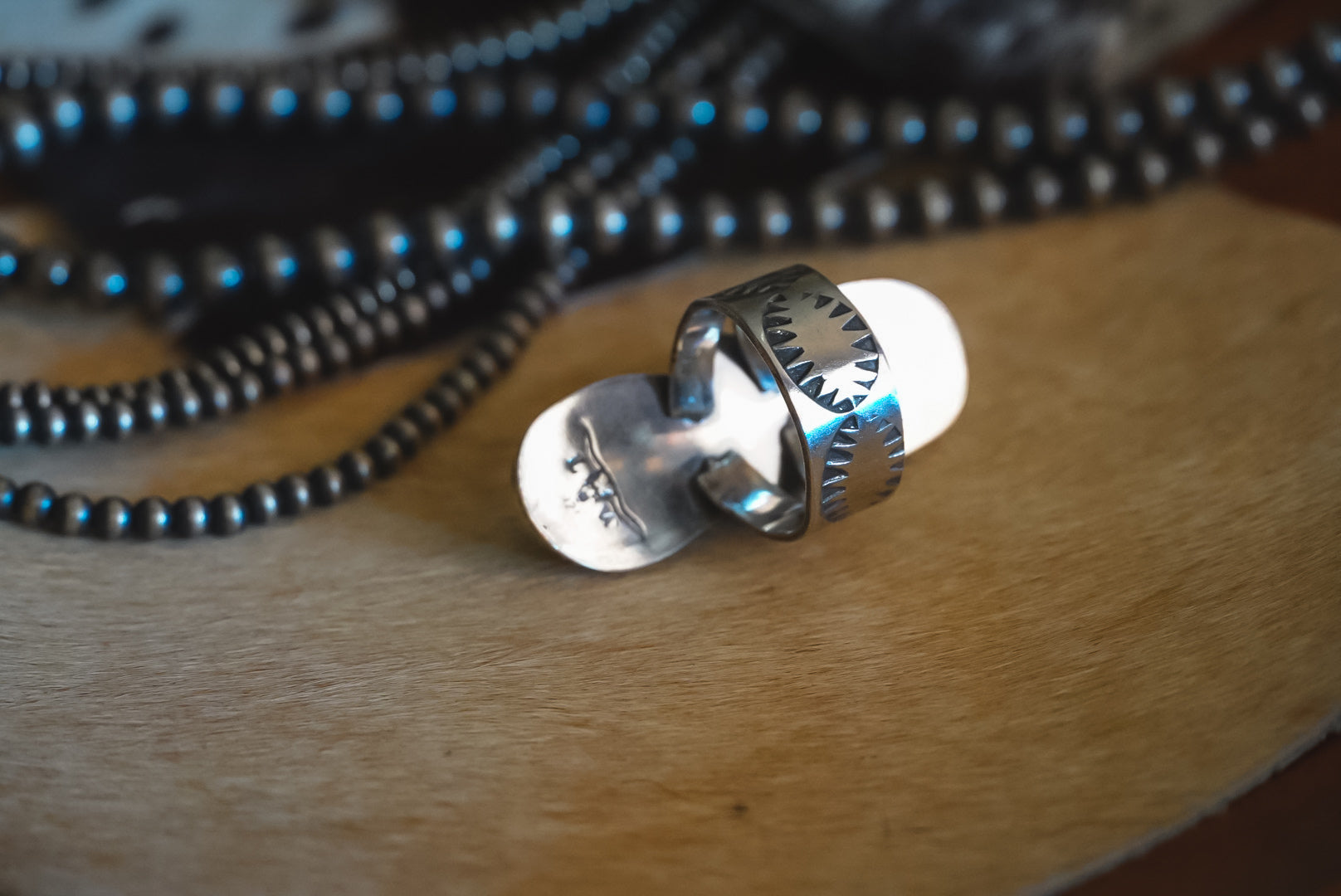 Handmade Sterling Silver Baja Turquoise Statement Ring | Double Stone Western Ring | Size 10.5