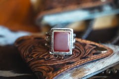 Handmade Sterling Silver Red Jasper Ring | Western Statement Ring | Size 9