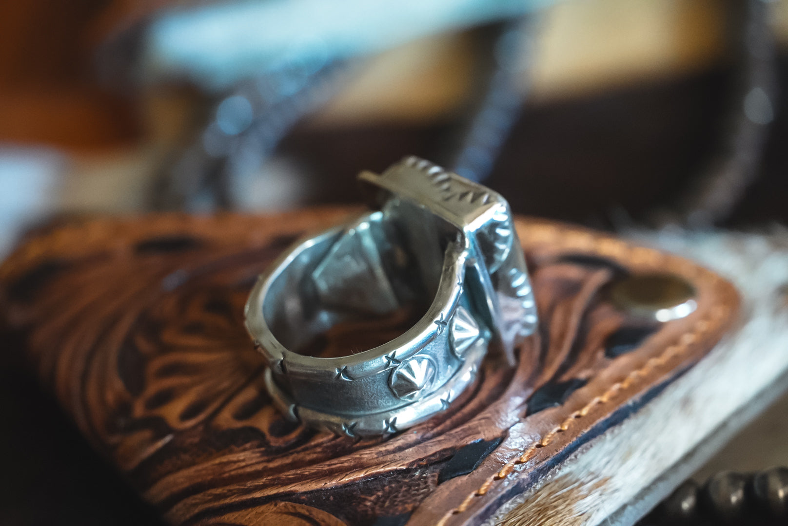 Handmade Sterling Silver Red Jasper Ring | Western Statement Ring | Size 9