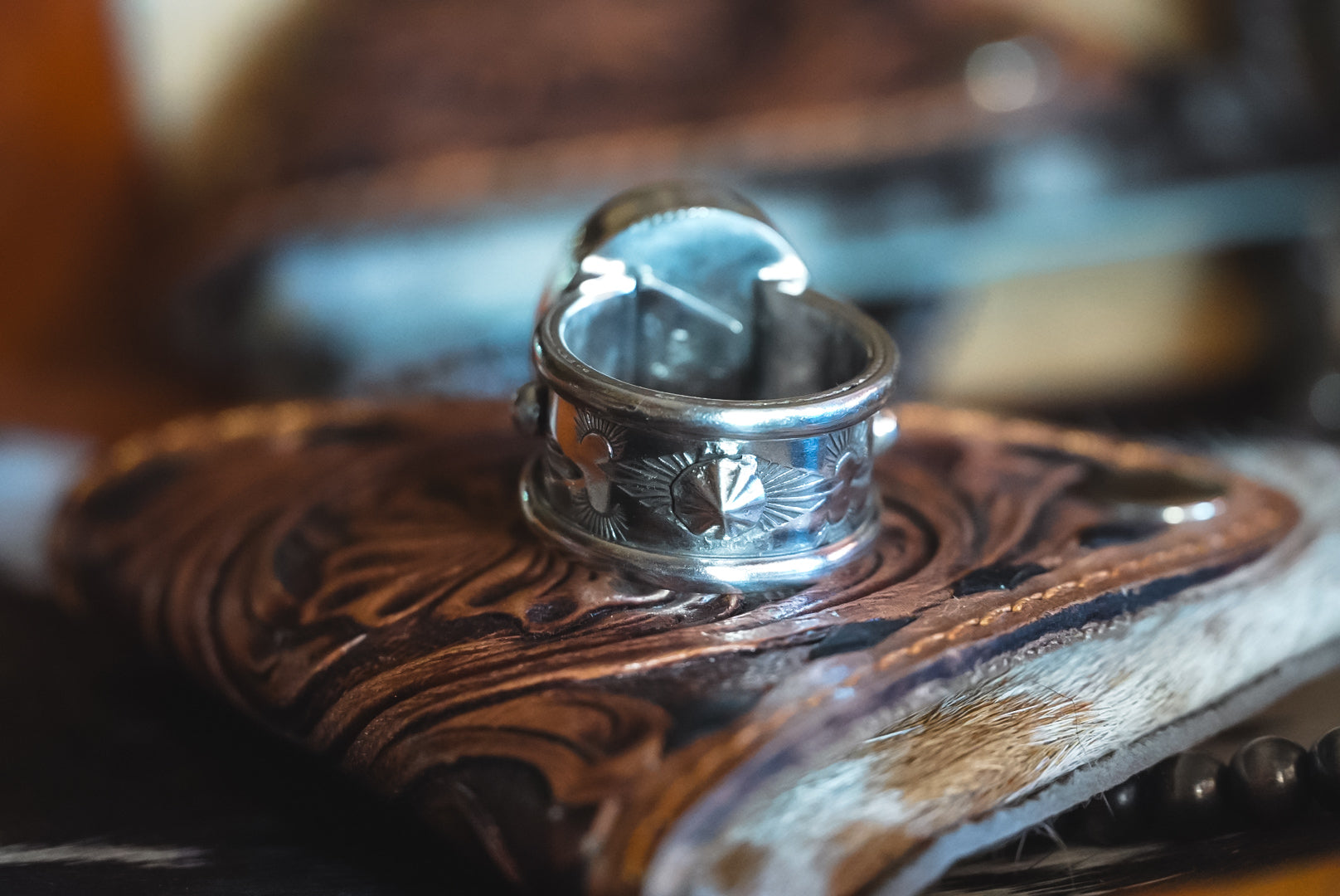 Handmade Sterling Silver Kingman Turquoise Ring | Western Wide-Band Statement Ring | Size 10