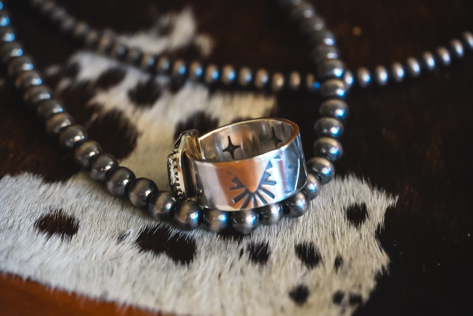 Heirloom Weight Handmade Sterling Silver Kingman Turquoise Ring | Wide-Band Western Ring | Size 10