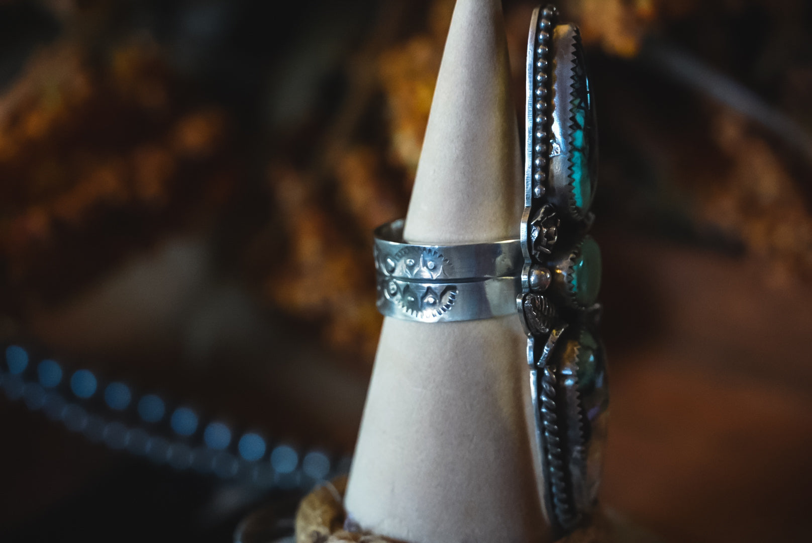 Heirloom Weight Handmade Sterling Silver Abalone Shell & Baja Turquoise Ring | Wide-Band Western Ring | Size 9