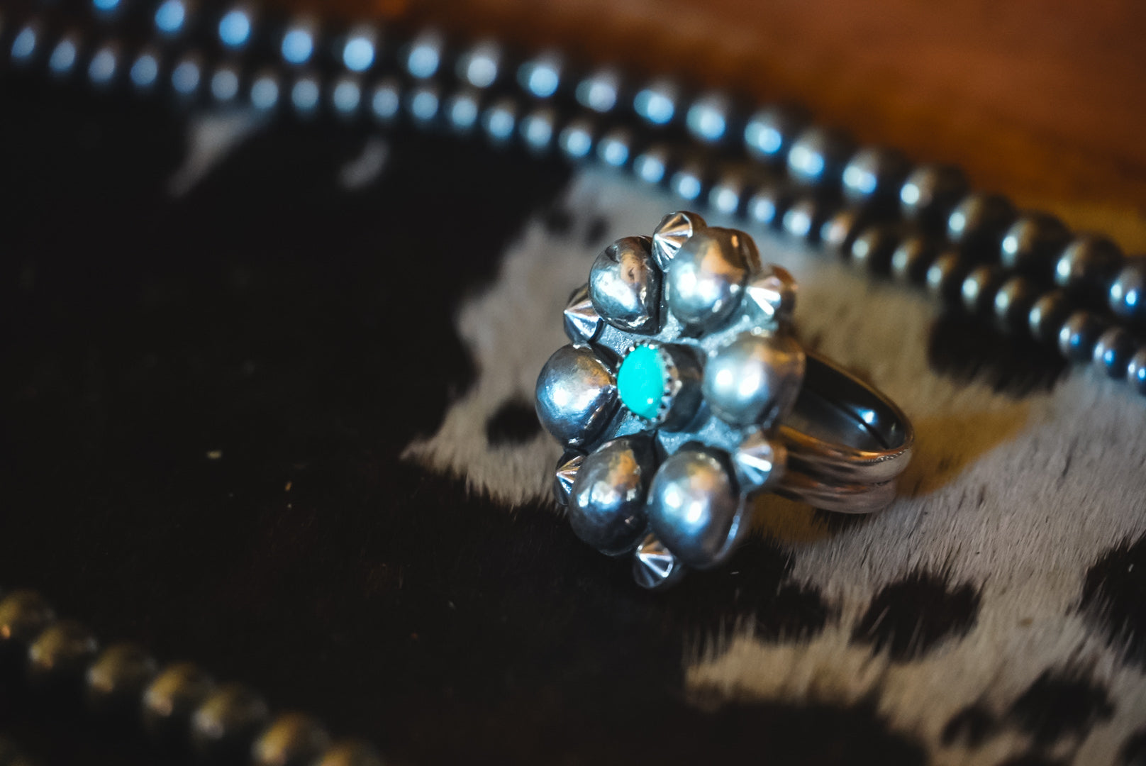 Heirloom Weight Handmade Sterling Silver Royston Turquoise Ring | Heavy Western Statement Ring | Size 7.25