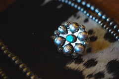 Heirloom Weight Handmade Sterling Silver Royston Turquoise Ring | Heavy Western Statement Ring | Size 7.25
