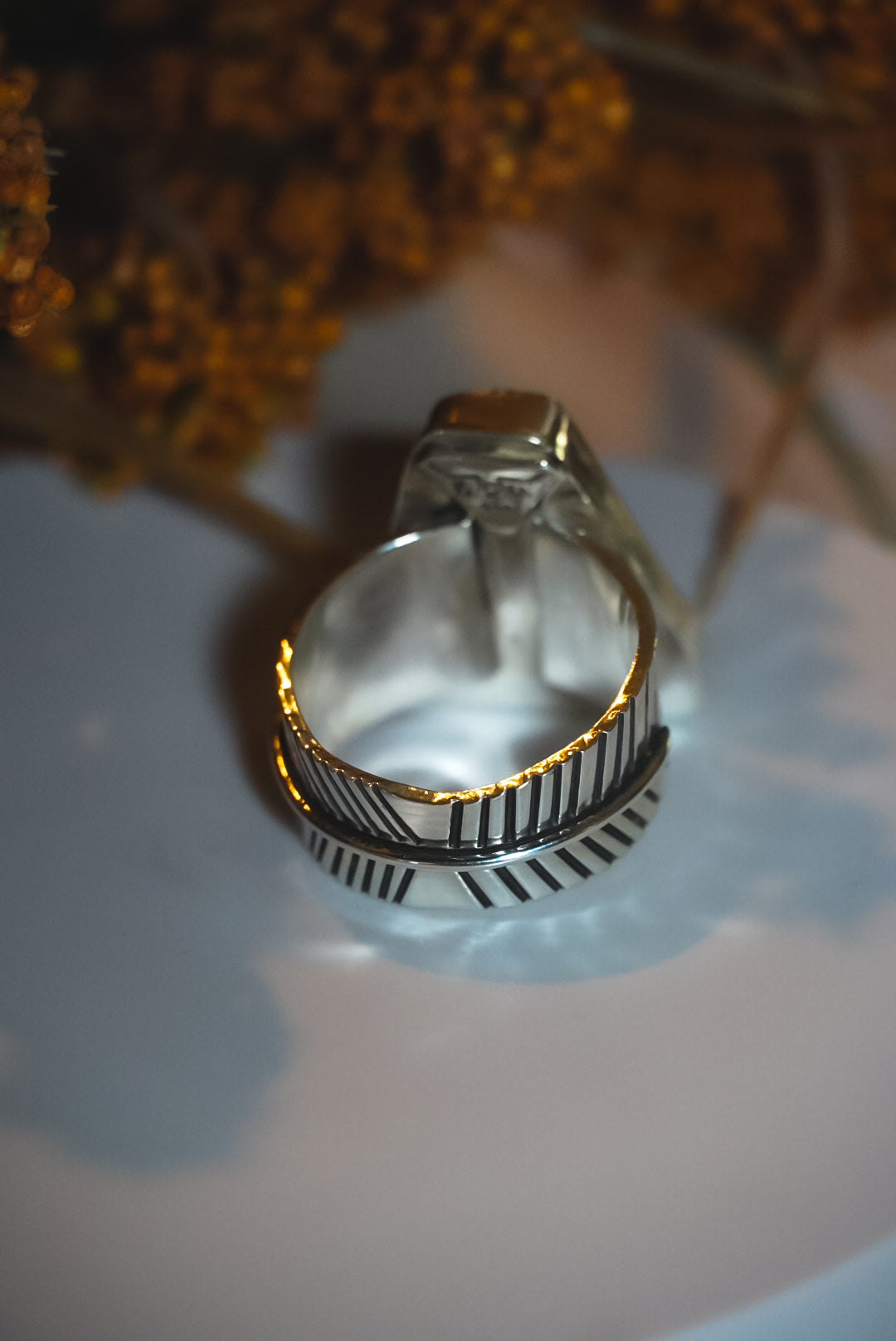 Heirloom Weight Handmade Sterling Silver Hubei Turquoise Ring | Wide-Band Western Statement Ring | Unisex Size 12.75
