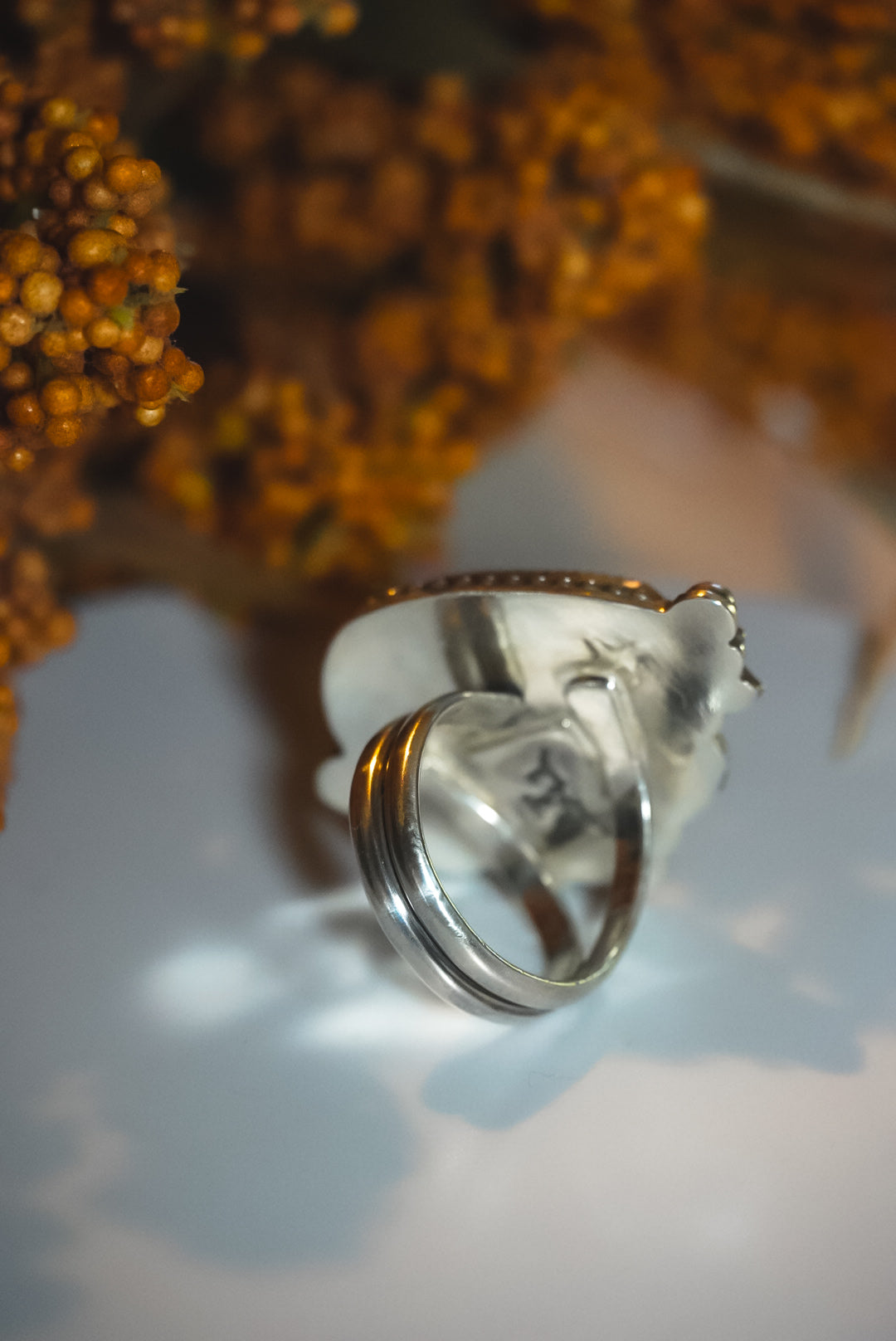 Heirloom Weight Handmade Sterling Silver Larimar Ring | Beach-Inspired Statement Ring | Size Adjustable