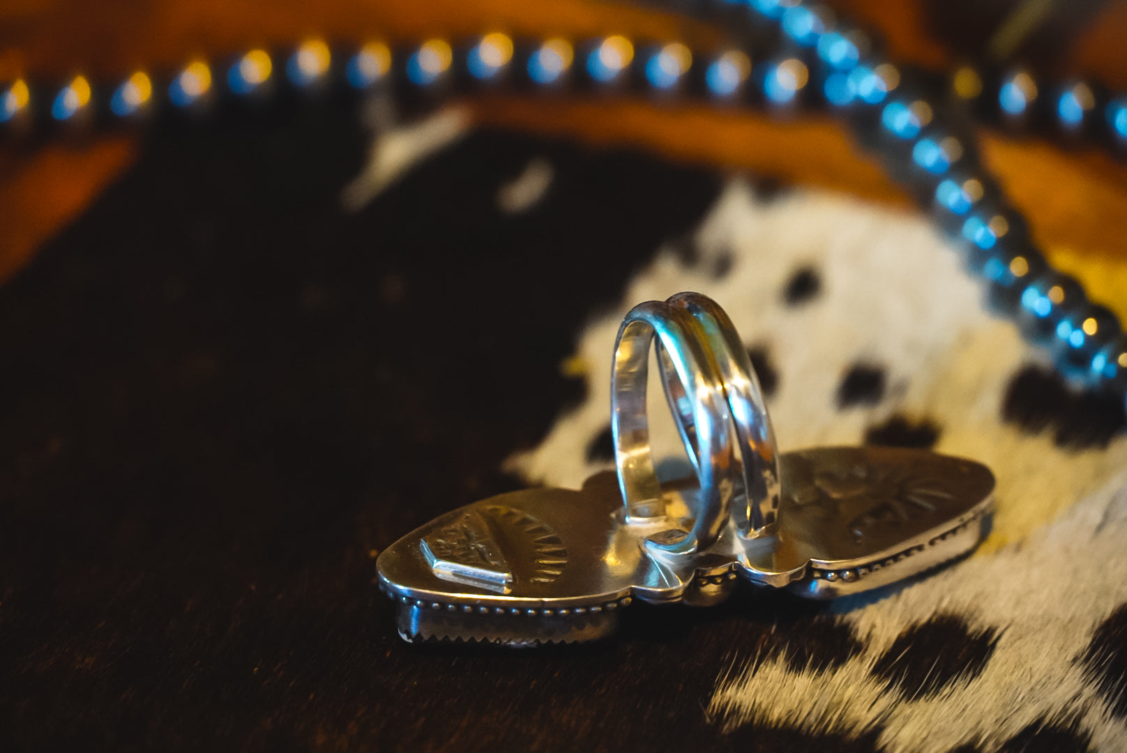 Heirloom Weight Handmade Sterling Silver White Buffalo & Royston Turquoise Ring | Western Statement Ring | Size 7