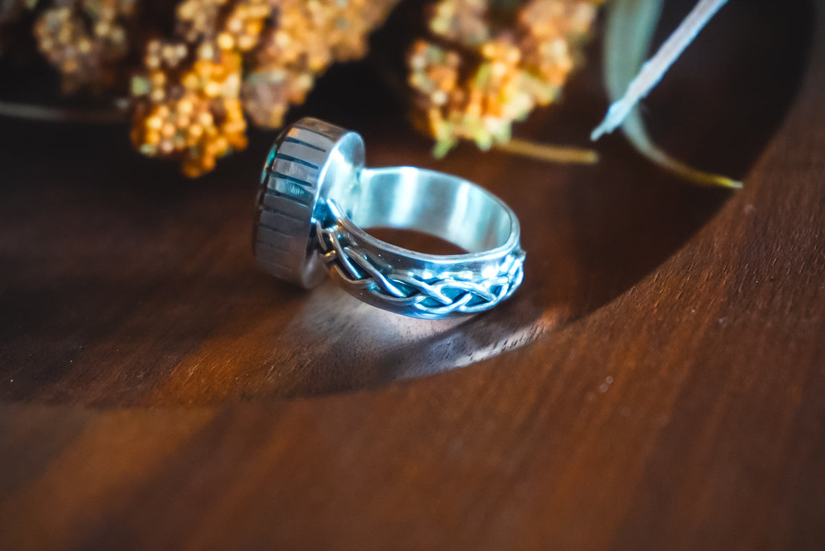 Size 11 | Heirloom Weight Handmade Sterling Silver Royston Turquoise Ring | Western Statement Ring