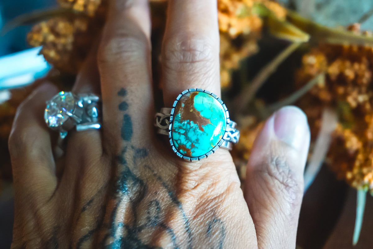 Size 11 | Heirloom Weight Handmade Sterling Silver Royston Turquoise Ring | Western Statement Ring