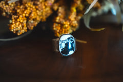 Size 7 | Heirloom Weight Handmade Sterling Silver White Buffalo Ring | Hand-Stamped Western Statement Ring