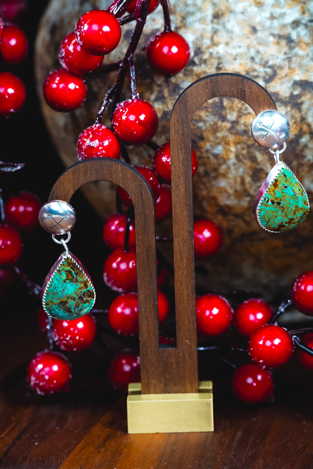 Handmade Sterling Silver Campitos Turquoise Earrings | Western Statement Arrow Stud Earrings