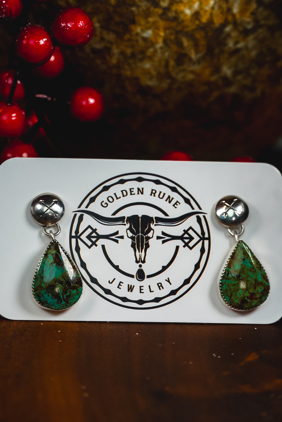 Handmade Sterling Silver Campitos Turquoise Earrings | Western Statement Arrow Stud Earrings