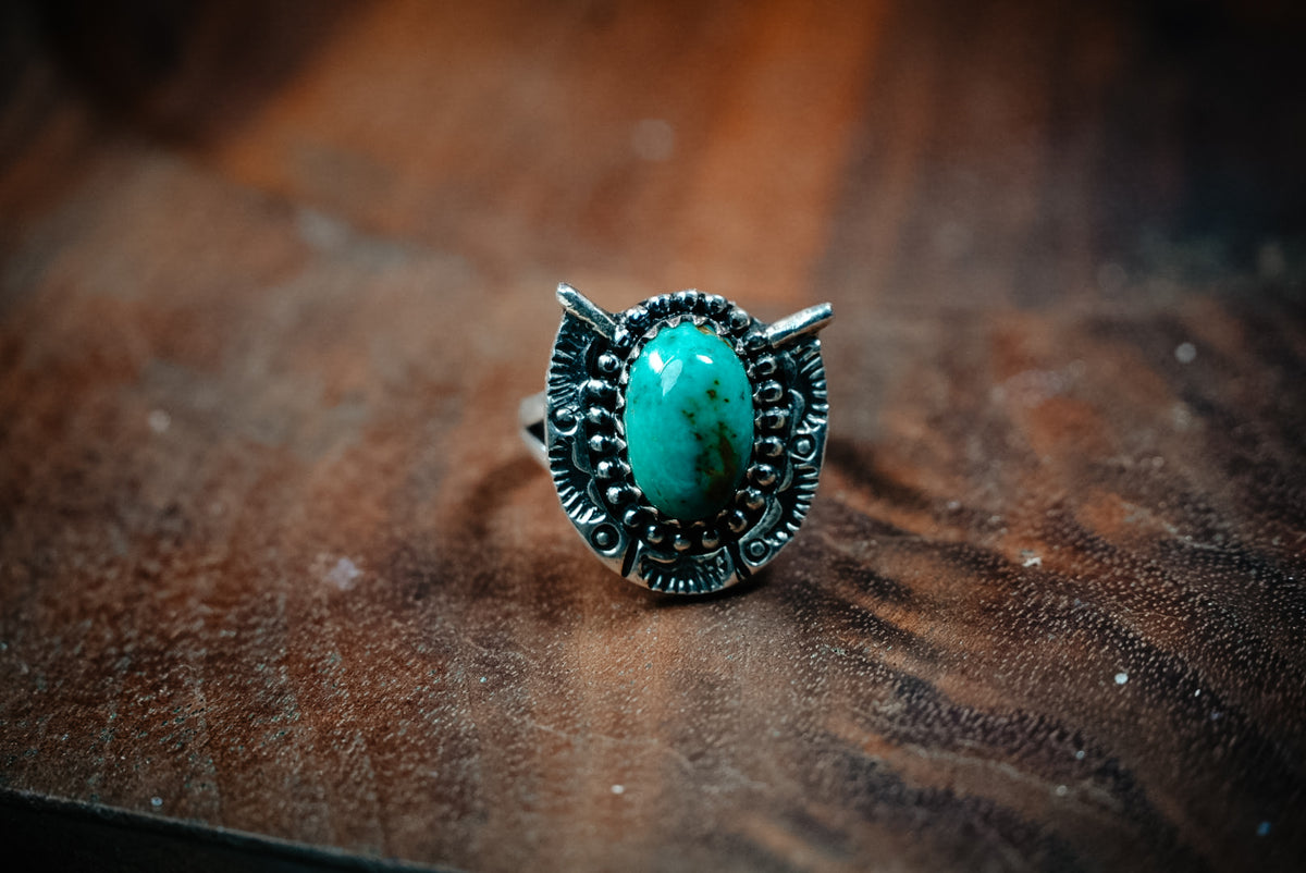 Size 5.75 | Personal "Destash" Collection | Sterling Silver Kingman Turquoise Ring | Western Statement Ring