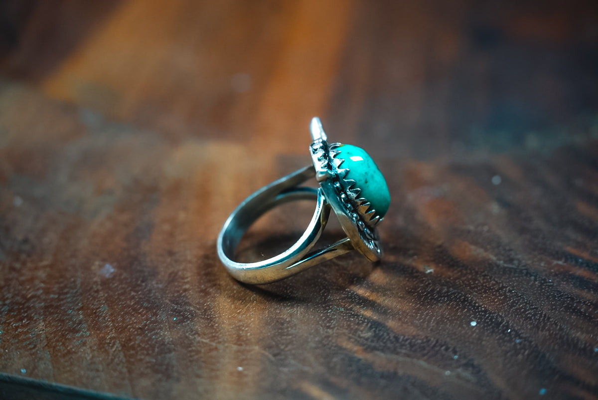 Size 5.75 | Personal "Destash" Collection | Sterling Silver Kingman Turquoise Ring | Western Statement Ring
