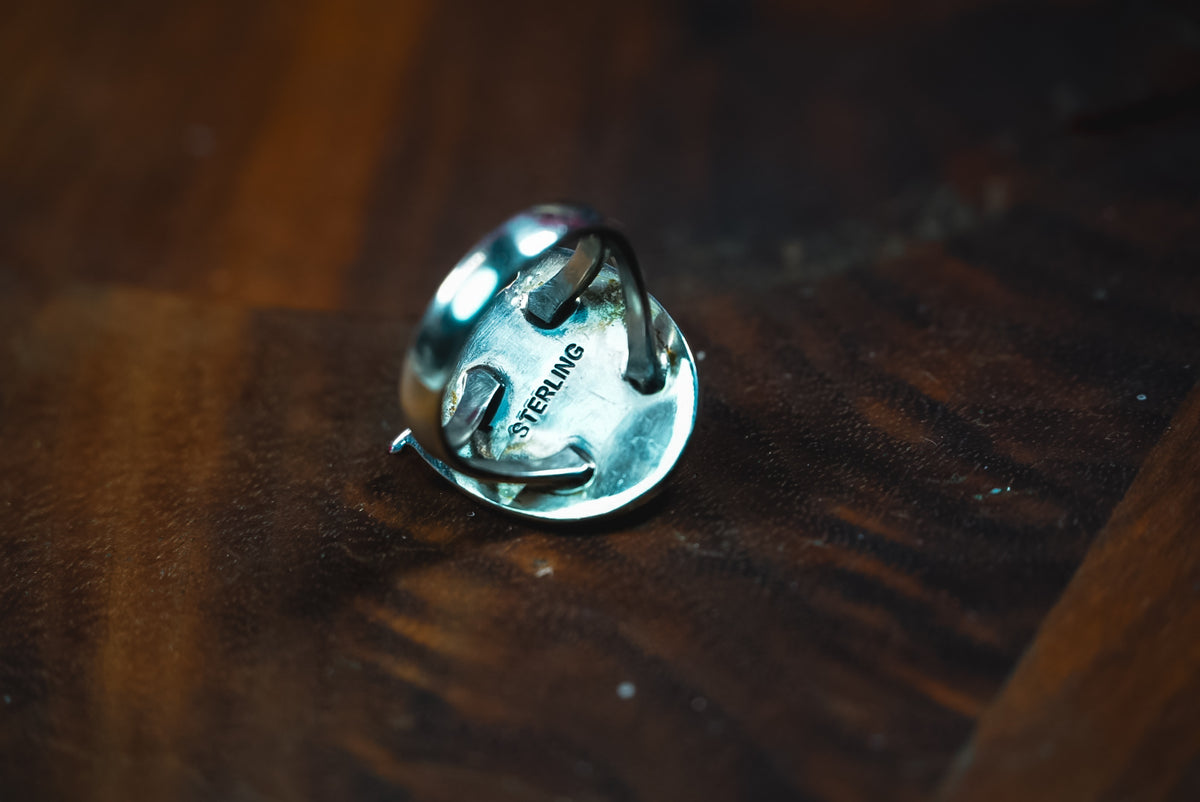 Size 5.75 | Personal "Destash" Collection | Sterling Silver Kingman Turquoise Ring | Western Statement Ring