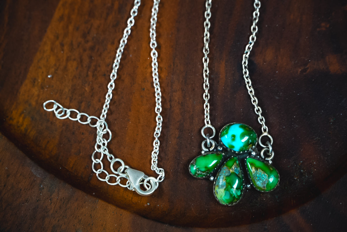 15" + 2" Extender | Personal "Destash" Collection | Sterling Silver Sonoran Gold Turquoise Necklace | Nizhoni Traders
