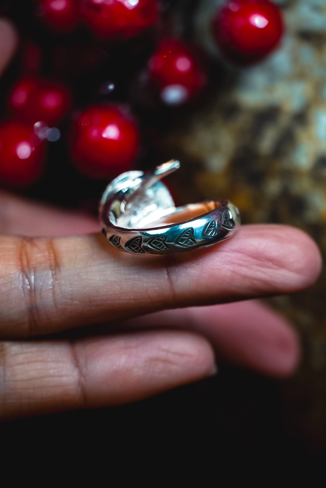 Size 7.5 | Heirloom Weight Handmade Sterling Silver Ribbon Royston Turquoise Ring | Hand-Stamped Western Daily Ring