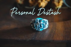 Personal "Destash" Collection | Men’s Sterling Silver Eagle Ring with Blue Stone | Size 10