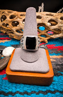 Black Onyx Sterling Silver Ring Size 11