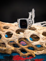 Black Onyx Sterling Silver Ring Size 11