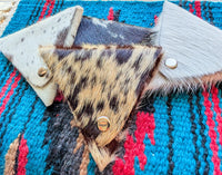 Cowhide Triangle Jewelry Pouch