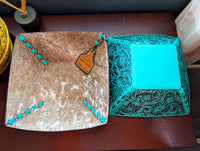 Turquoise Tooled Decorative Bowl