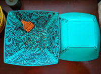 Turquoise Tooled Decorative Bowl