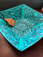 Turquoise Tooled Decorative Bowl