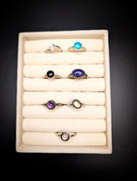 Handmade Dainty Rings, Sterling Silver Bands, Genuine Gemstones