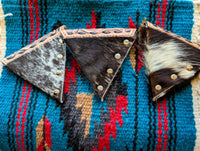 Blossom Tooled Leather & Cowhide Jewelry Pouch