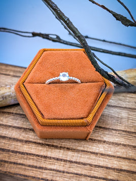 Dainty Sterling Silver Blue Topaz Ring size 7.75