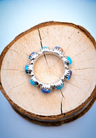 Beautiful Handmade Sterling Silver Pink Dahlia Eternity Band Size 6