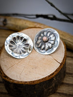 Navajo Sterling Silver Pink Conch Conchos by Joann Begay