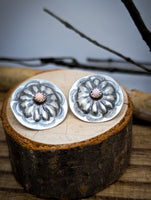 Navajo Sterling Silver Pink Conch Conchos by Joann Begay