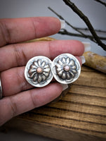 Navajo Sterling Silver Pink Conch Conchos by Joann Begay