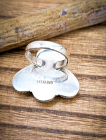 Beautiful Artisan Made Sterling Silver Kingman Turquoise & Spiny Oyster size 5.75