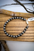 Italian Sterling Silver Pearls 8mm Bracelet