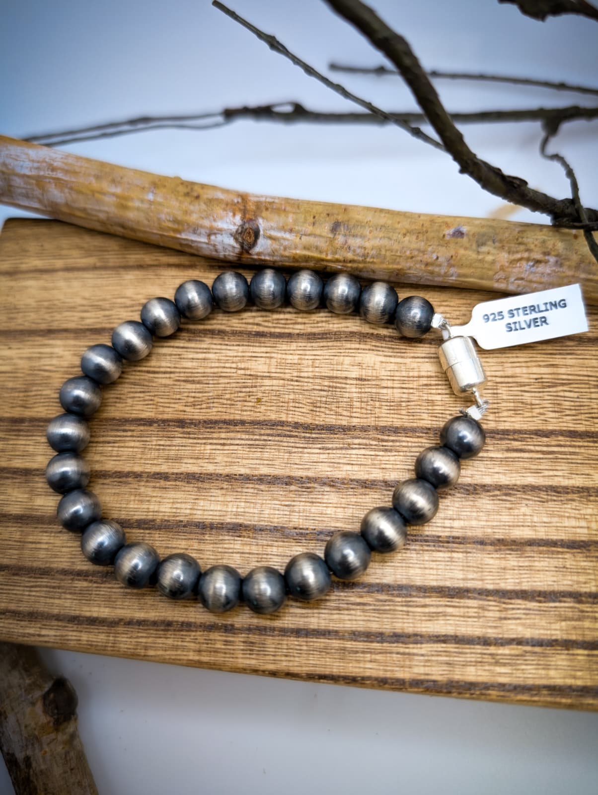 Italian (Machine Made) Sterling Silver Pearls 8mm Bracelet