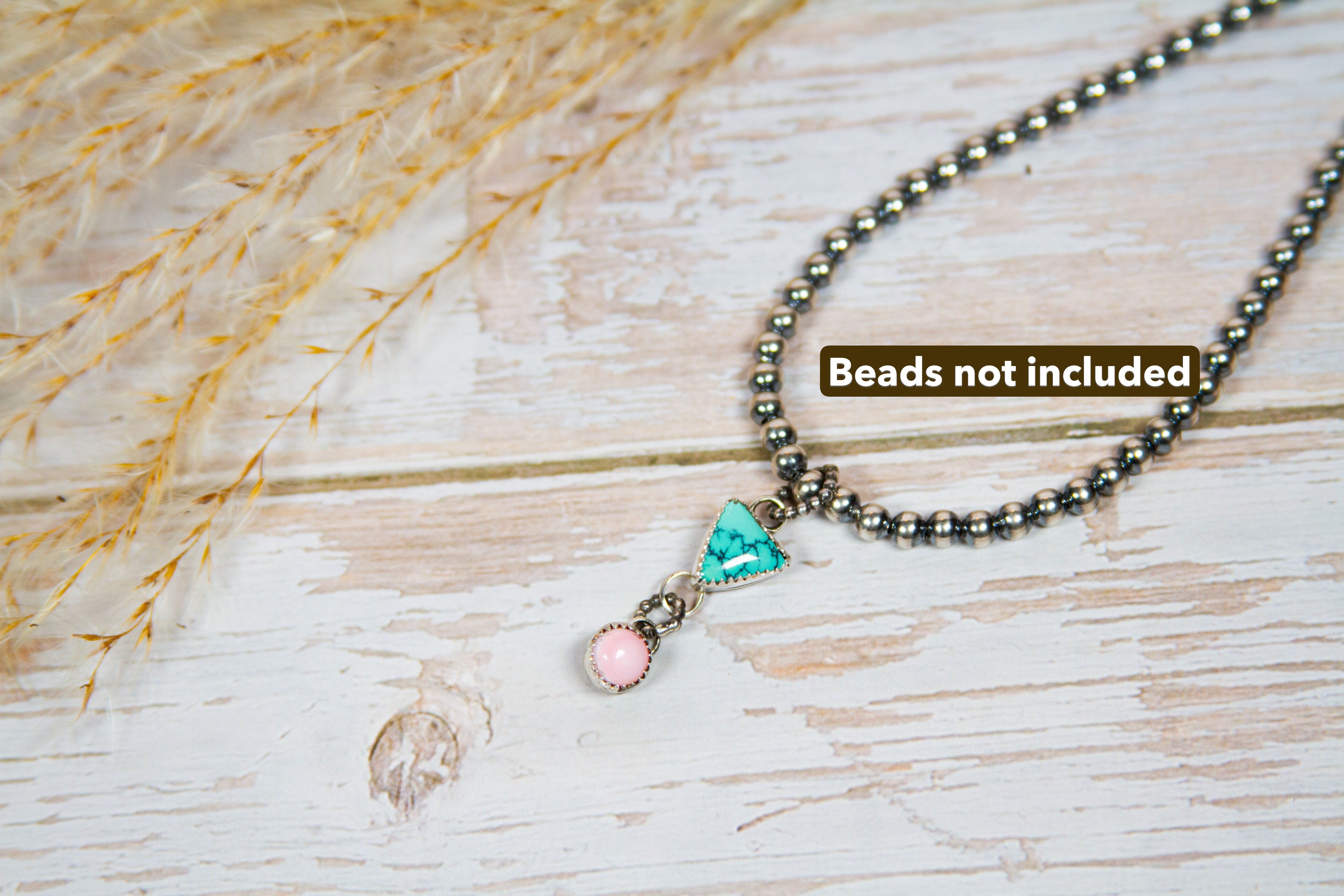 Hubei Turquoise and Pink Conch Sterling Silver Pendant