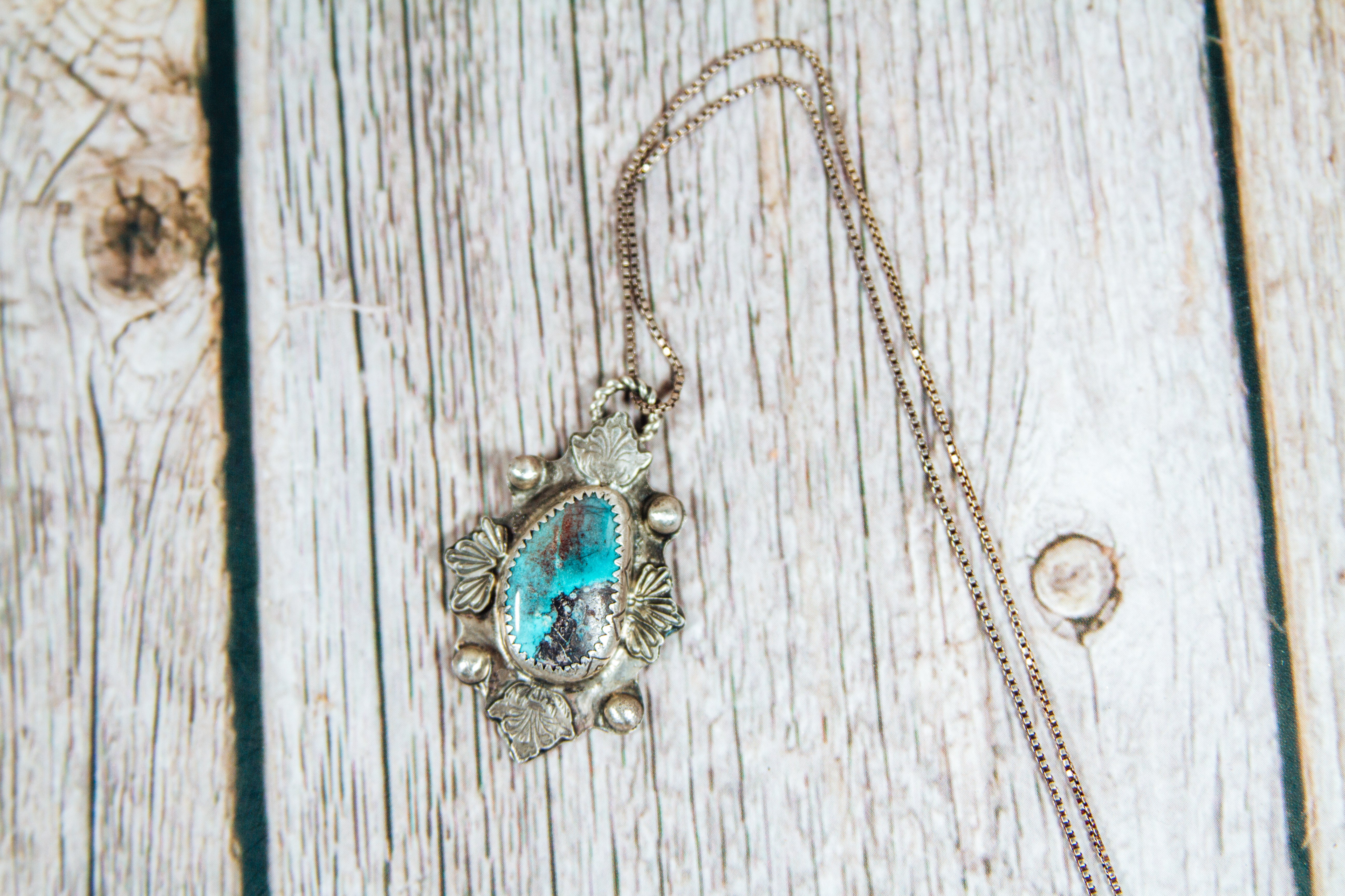 Handmade Kingman Turquoise Sterling Silver Necklace