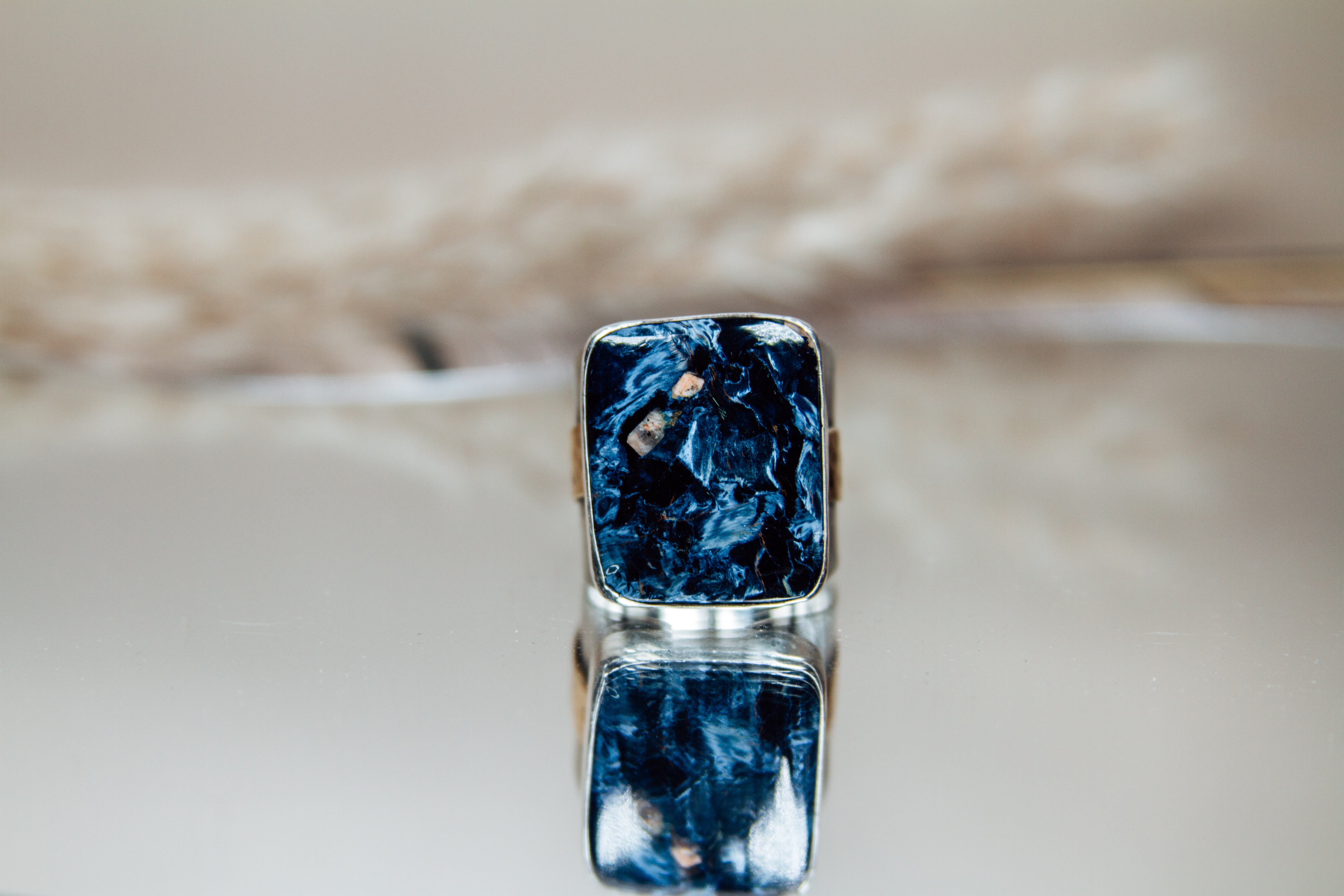 Handmade Sterling Silver & Jeweler’s Gold Ring | Pietersite Statement Ring | Size 10