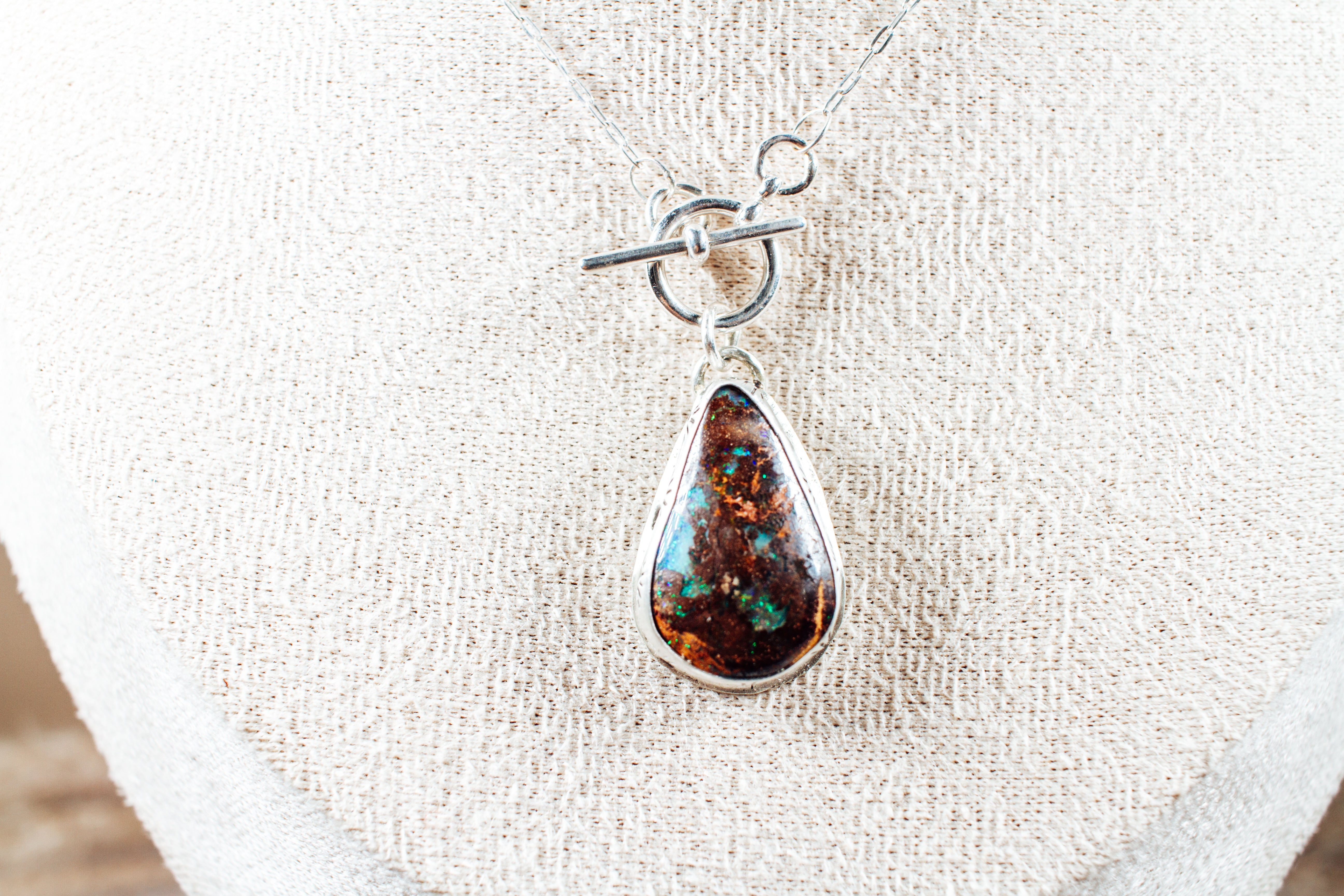 Handmade Sterling Silver Necklace Australian Boulder Opal