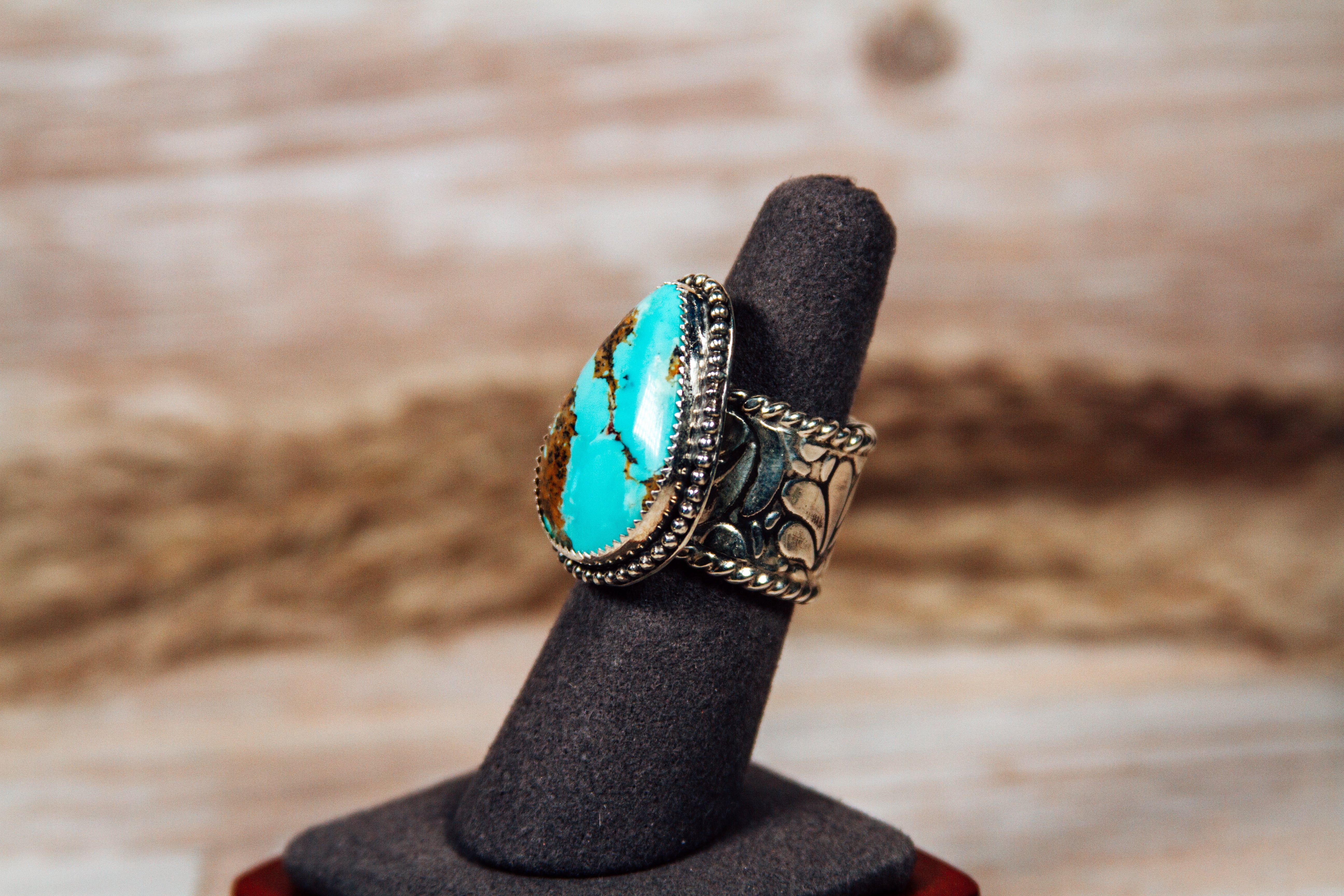 Pilot Mountain Turquoise Sterling Silver Ring size 7