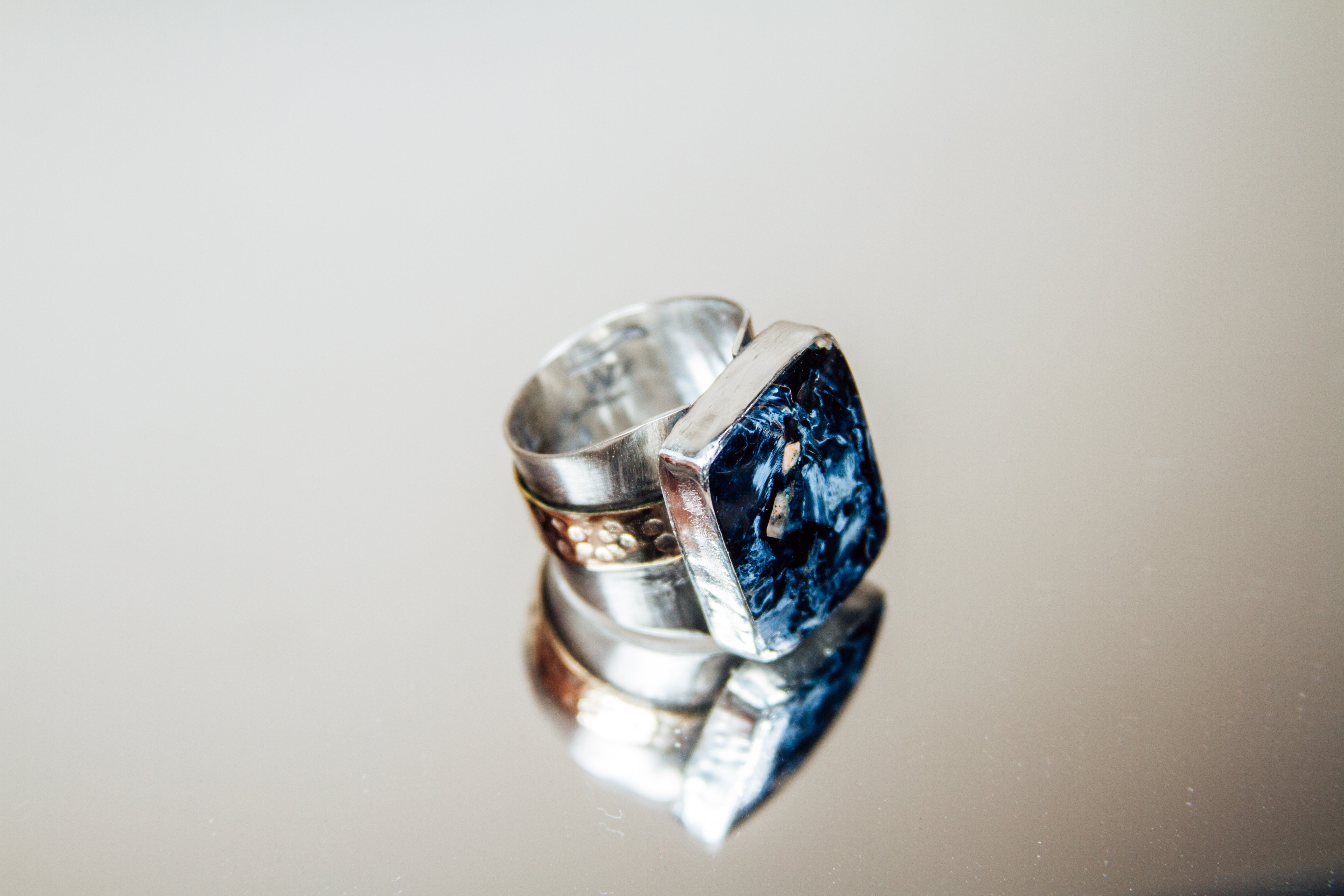 Handmade Sterling Silver & Jeweler’s Gold Ring | Pietersite Statement Ring | Size 10