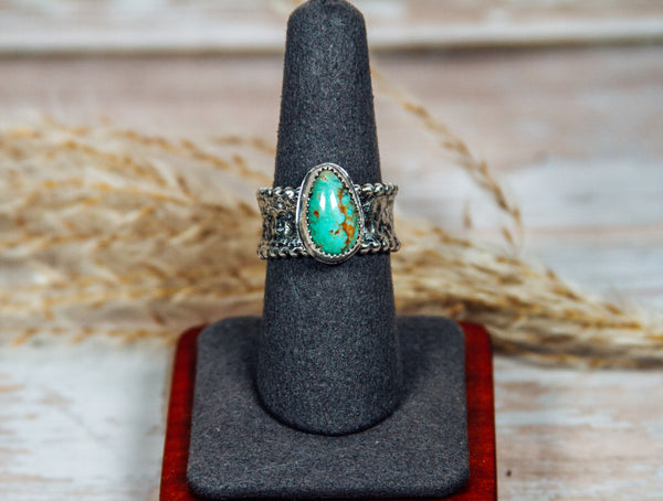 Kingman Turquoise Sterling Silver Ring Size 8.25