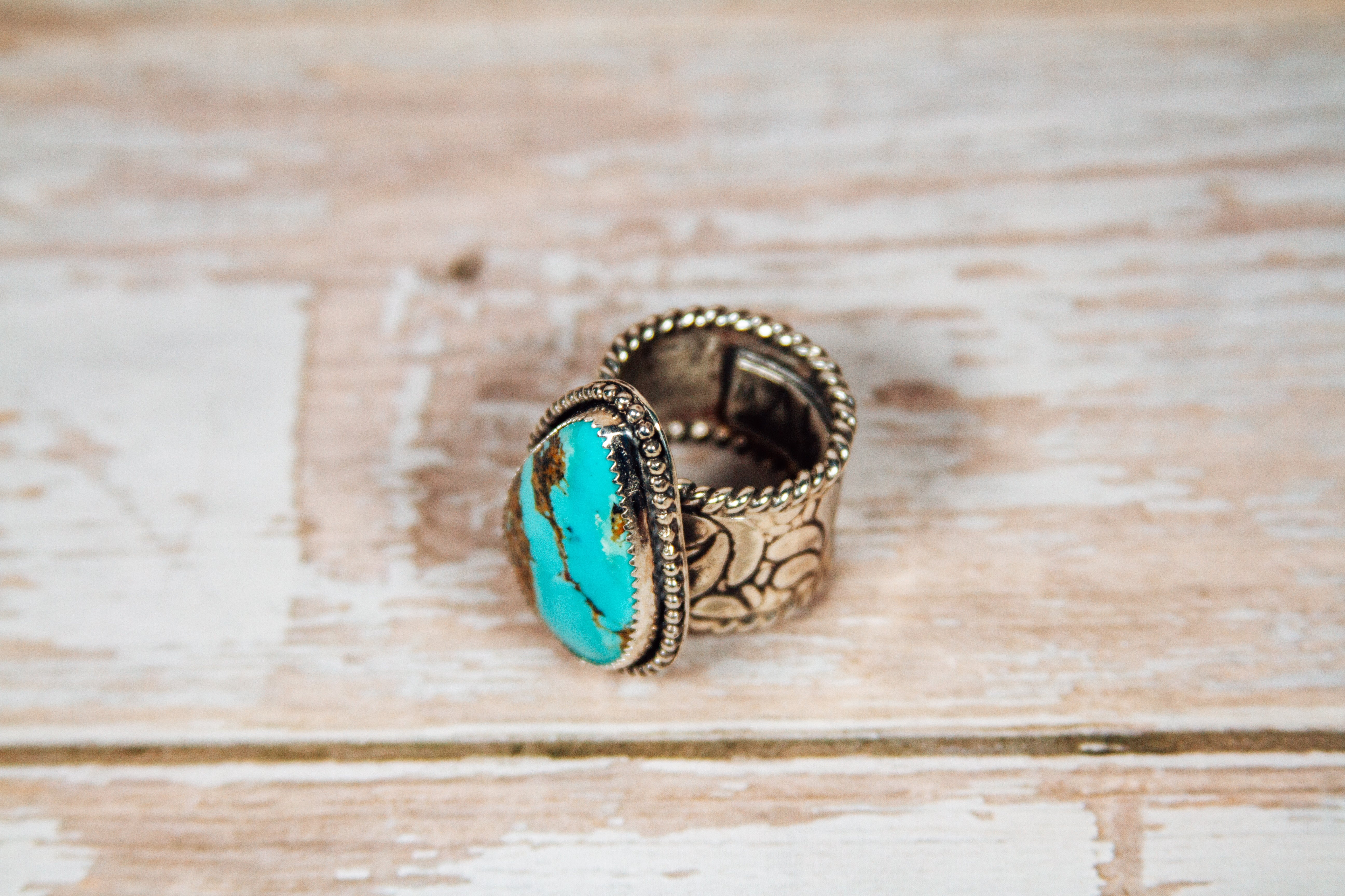 Pilot Mountain Turquoise Sterling Silver Ring size 7