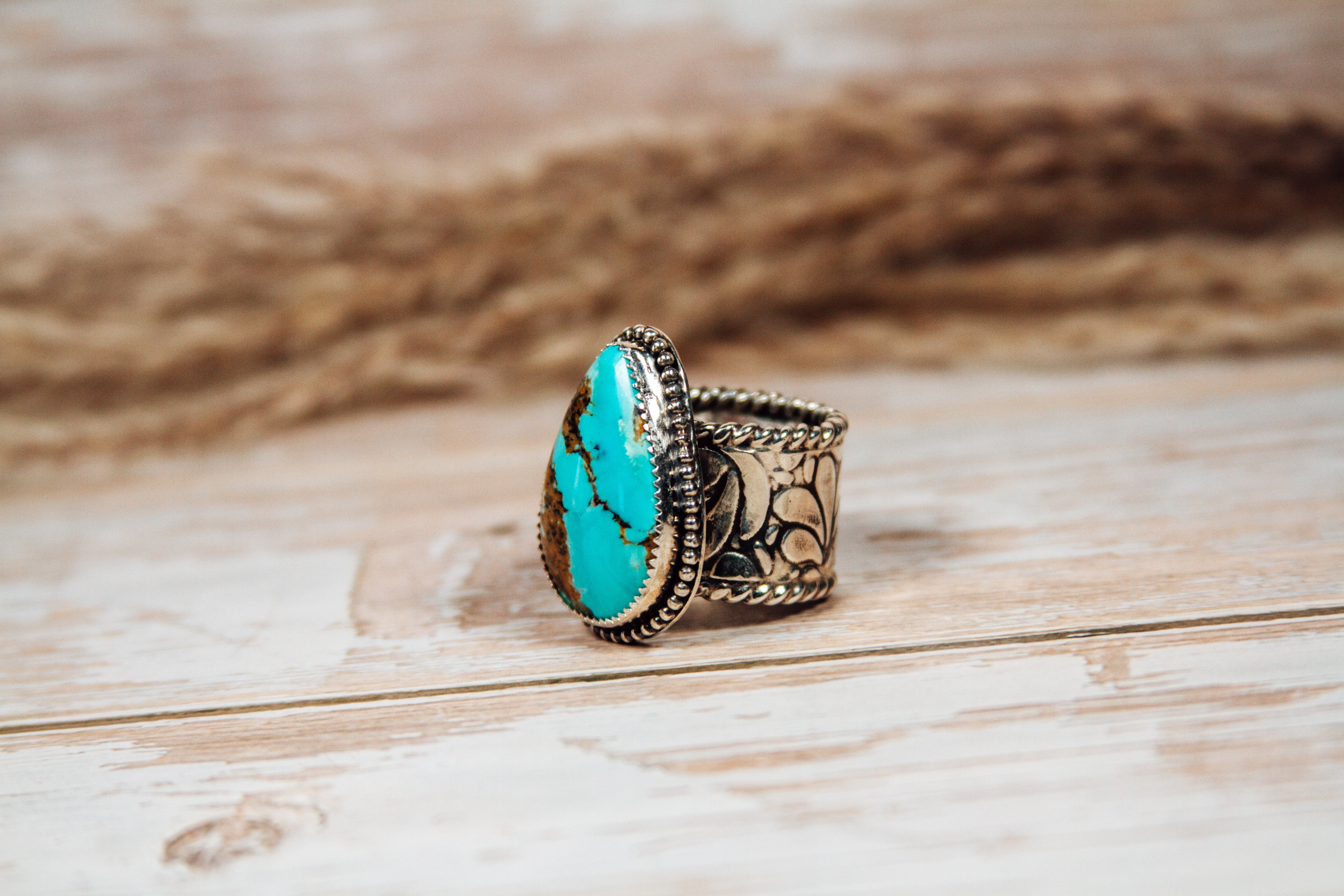 Pilot Mountain Turquoise Sterling Silver Ring size 7
